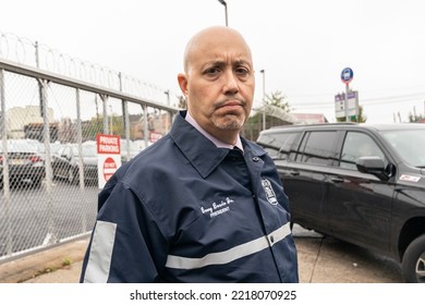 Benny Boscio Jr. President Of NYC Correction Officers' Benevolent Association Attends Endorsement Of Lee Zeldin For Governor At Rikers Island Sign On October 24, 2022