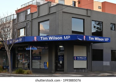 Bentleigh, Victoria, Australia - June 20 2021: The Electorate Office Of Liberal Party MP Tim Wilson, The Member For The Federal Electorate Of Goldstein, On Centre Rd