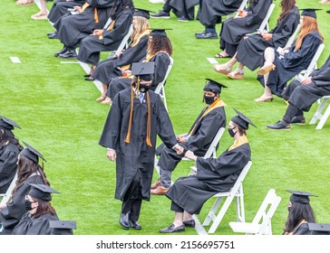 BENTONVILLE, ARKANSAS - MAY 10, 2022: High School Graduation During COVID