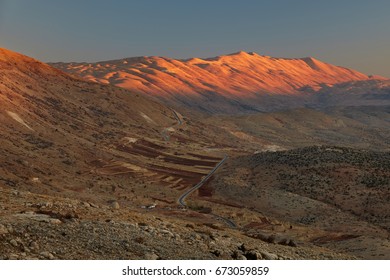 Beqaa Valley Sunset In Lebanon.