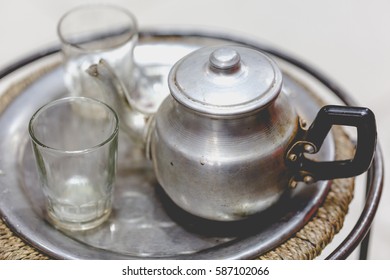 Berber Man Offers Traditional Mint Tea To Guest In Marrakesh, Morocco