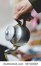 Berber Man Offers Traditional Mint Tea To Guest In Marrakesh, Morocco