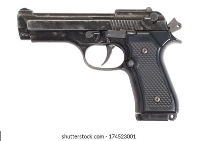 Beretta Hand Gun Isolated On White Background