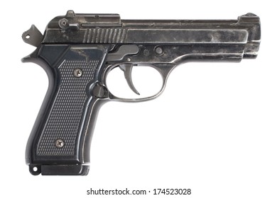 Beretta Hand Gun Isolated On White Background