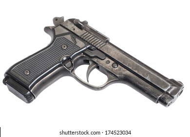 Beretta Hand Gun Isolated On White Background