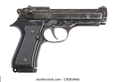 Beretta Hand Gun Isolated On White Background