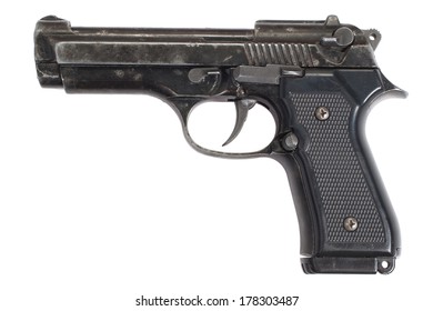 Beretta Hand Gun Isolated On White Background