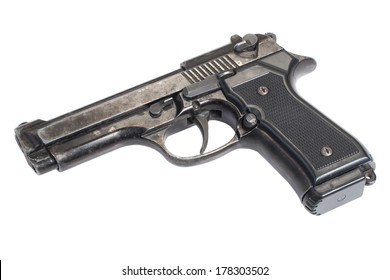 Beretta Hand Gun Isolated On White Background