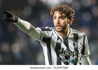 Bergamo, Italy. 13 February 2022. Italian Serie A Football Championship. Atalanta VS Juventus 1-1. Manuel Locatelli, Juventus.