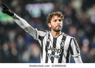 Bergamo, Italy. 13 February 2022. Italian Serie A Football Championship. Atalanta VS Juventus 1-1. Manuel Locatelli, Juventus.