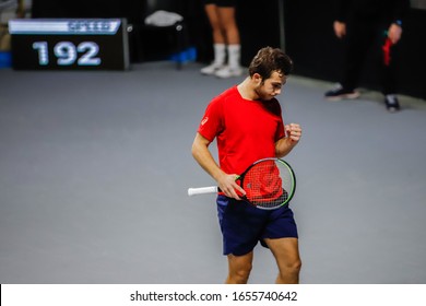 Bergamo, Italy, February 22 2020 Hugo Gaston During ATP Bergamo Challenger Tennis Internationals