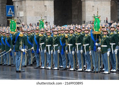 Bergamo, Italy - May 4, 2019: Deployment Of The Cadets Of The Financial Police For The Oath