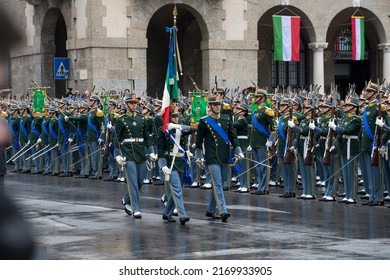 Bergamo, Italy - May 4, 2019: Deployment Of The Cadets Of The Financial Police For The Oath