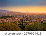 Bergamo (Italy) panorama at sunset