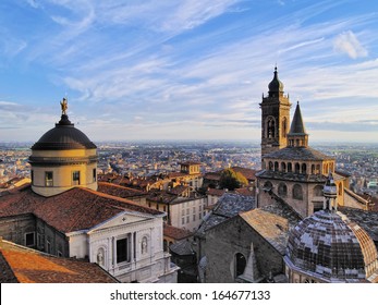 Bergamo, view from city hall tower, Lombardy, Italy