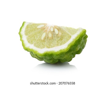  Bergamot Slice Isolated White Background