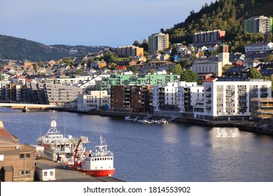 Bergen City, Norway. Cityscape Of Solheim Nord, Mostly Residential District.