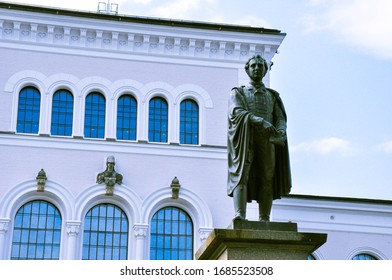 Bergen / Norway - August 18 2019: Monument Near University Museum - Museum Of History