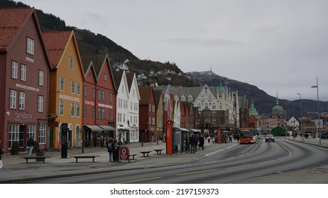 BERGEN, NORWAY - OCTOBER 18, 2018: Scenes From Bergen Harbor, An Old Hanseatic League City With A Thousand Years Of Maritime History.