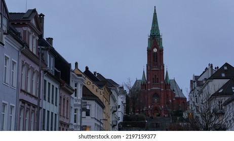 BERGEN, NORWAY - OCTOBER 18, 2018: Scenes From Bergen Harbor, An Old Hanseatic League City With A Thousand Years Of Maritime History.