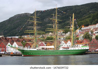 Bergen, Norway On 23.07.2019: Sailing Boats At Tall Ship Race 2019 In The Historical City Center Of The Old Hansa City Of Bergen