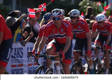 Bergen / Norway - September 24, 2017: Alexander Kristoff Of Team Norway During UCI Road World Championships Men's Group Race. 