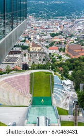 Bergiselschanze Ski Jumping Hill Tower, Designed By The British Iraqi Architect Zaha Hadid In Bergisel In Innsbruck, Austria.