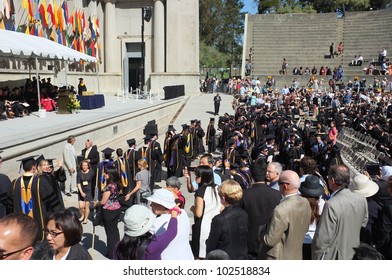 BERKELEY, CA - MAY 11:Graduates File Into The Greek Theater For The University Of California Law School Commencement Exercises On May 11, 2012,  In Berkeley, California.