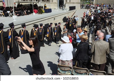 BERKELEY, CA - MAY 11:Graduates File Into The Greek Theater For The University Of California Law School Commencement Exercises On May 11, 2012,  In Berkeley, California.