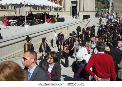 BERKELEY, CA - MAY 11:Graduates File Into The Greek Theater For The University Of California Law School Commencement Exercises On May 11, 2012,  In Berkeley, California.