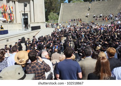 BERKELEY, CA - MAY 11:Graduates File Into The Greek Theater For The University Of California Law School Commencement Exercises On May 11, 2012,  In Berkeley, California.