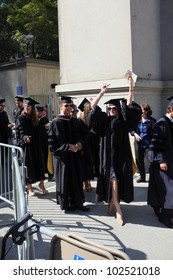 BERKELEY, CA - MAY 11:Unidentified Woman Graduate Celebrates At The University Of California Law School Commencement Exercises On May 11, 2012,  In Berkeley, California.