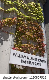 Berkeley, California - July 10 2009: The Eastern Gate With Ivy At The Campus Of Haas Business School In UC Berkeley