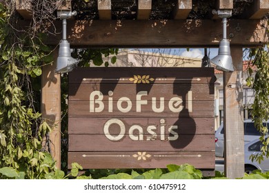 BERKELEY, California, USA - March 26, 2017: BioFuel Oasis Was Founded In 2003 To Provide Greater Access To Biodiesel, A Renewable Fuel That Reduces Harmful Tailpipe Emissions.