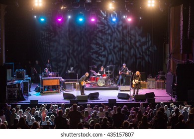 Berkeley, CA/USA - 6/2/2016 : The Rides (L-R) Barry Goldberg , Stephen Stills ,Chris Layton , Kevin McCormick , Kenny Wayne Shepherd Perform In Berkeley, CA At The UC Theatre. 