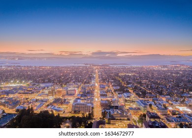 Berkeley from Drone at Sunset