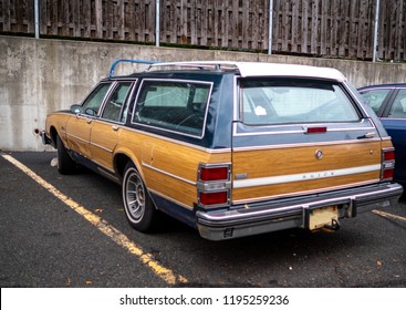 Berkeley Heights, NJ / USA - 11/18/2017: Classic Vintage Station Wagon