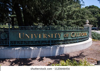 Berkeley, USA - January 3 2011: The sign of University of California at the entrance of Berkeley campus 