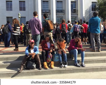 BERKELEY,CA-NOV 5, 2015: 700 Berkeley High School Students Waged A Non-violent Protest Over Anonymous Racist Hate Messages Found On Campus. They Marched Through Town To UC Berkeley, Shown Here. 