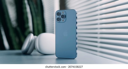 Berlin, 12 November 2021: iPhone 13 Pro - High Tech Smartphone With Big Screen And Modern Design. Concept For Mobile Phone, Communication And Technology