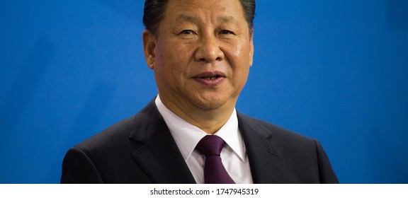Berlin, 2017-07-05: Xi jinping answers questions at the german chancellery