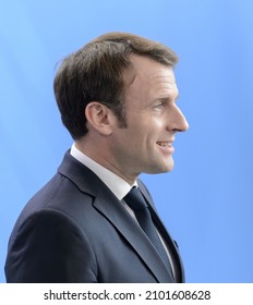 Berlin, 2019-04-29: Emmanuel Macron Pictured At A Meeting In Berlin