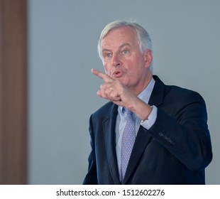 Berlin, 2019-09-23: Michel Barnier Answers Questions At The Press Conference  In Berlin