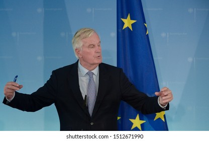 Berlin, 2019-09-23: Michel Barnier Answers Questions At The Press Conference  In Berlin