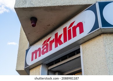 Berlin 2021: Signage At A Store For Model Railways With The Lettering Of The Company Märklin.