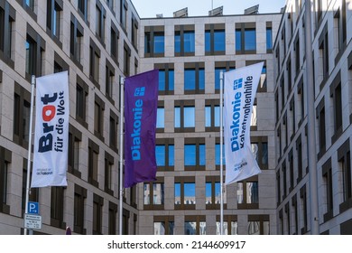 Berlin 2022: ACT Alliance Is A Global Alliance Of More Than 145 Churches And Related Organisations To Provide Humanitarian Aid For Poor And Marginalized People. View On Three Flags.