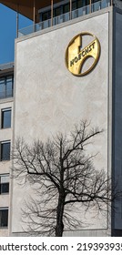 Berlin, 2022, June, 22, Advertising Sign Of The Pharmaceutical Company Hoechst, High-rise Building Hardenbergstrasse, Charlottenburg