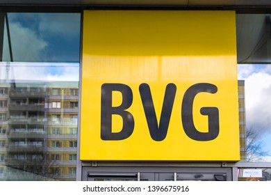 Berlin, Brandenburg/germany - 12 02 19: Berliner Verkehrsbetriebe Bvg Sign Berlin Germany