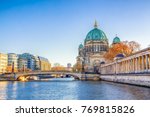 Berlin Cathedral (Berliner Dom) and Museum Island (Museumsinsel) reflected in Spree River, Berlin, Germany, Europe.