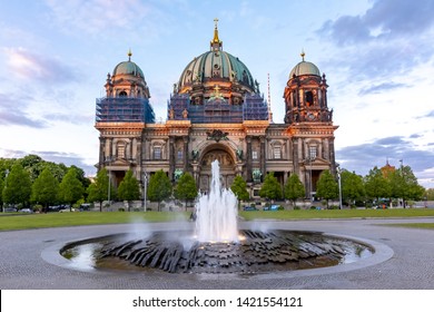 Berlin Cathedral (Berliner Dom) on Museum island at sunset, Germany